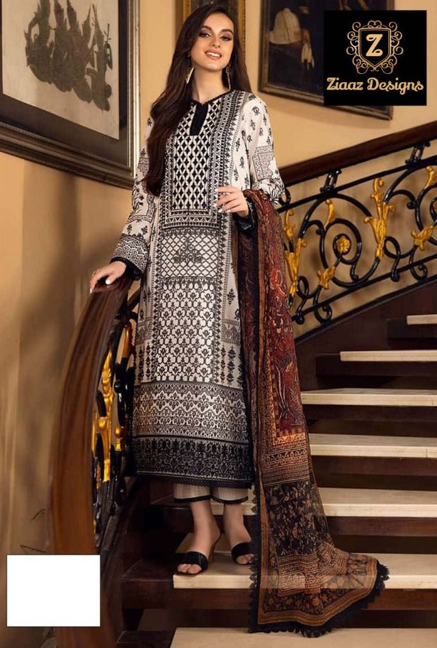 Ziaaz Designs Shahnaz Vol 15 Pure Cotton With Fancy Work Stylish Designer Casual Look Salwar Kameez