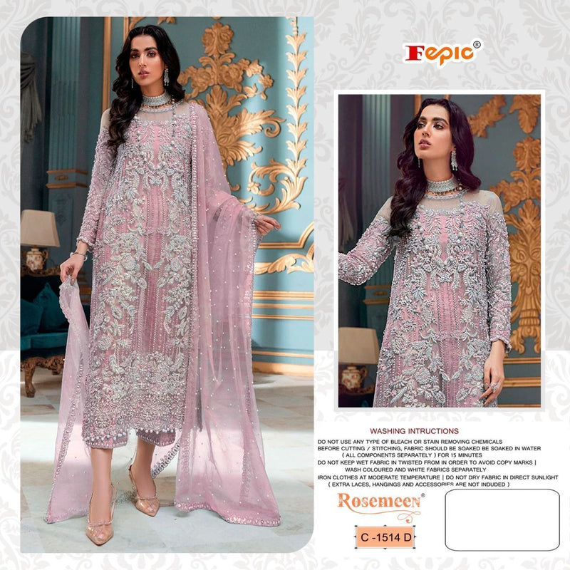 Fepic Rosemeen C 1514 D Organza Embroidery With Heavy Hand Work Stylish Designer Party Wear Salwar Kameez
