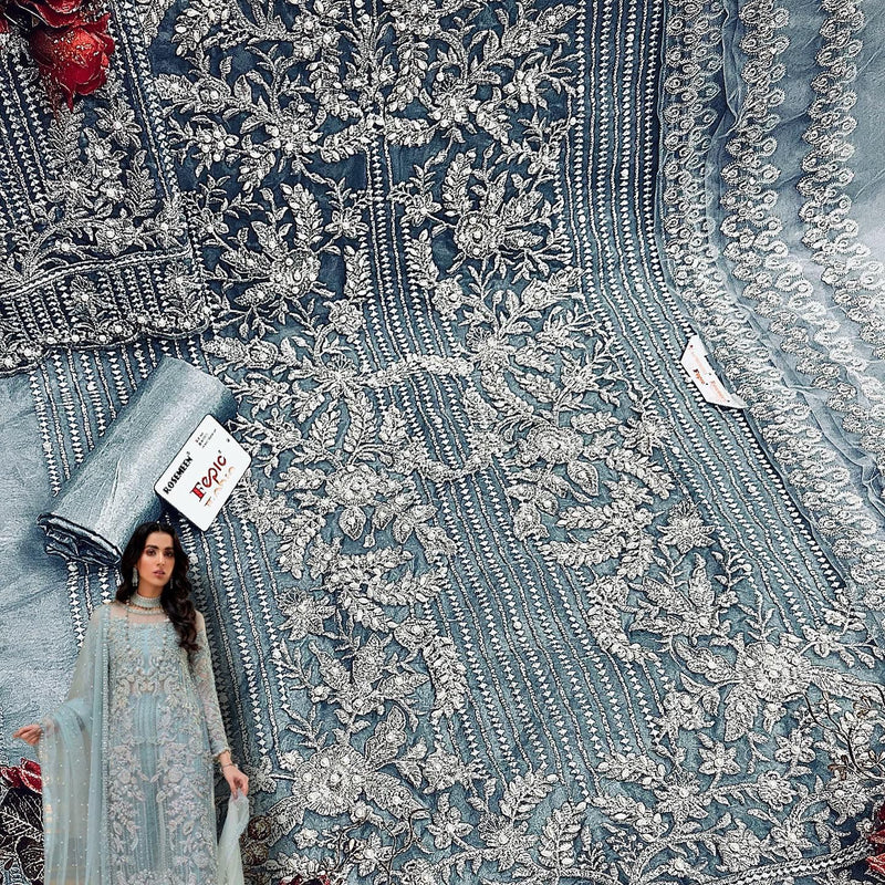 Fepic Rosemeen C 1514  Organza Embroidery With Heavy Hand Work Stylish Designer Party Wear Salwar Kameez