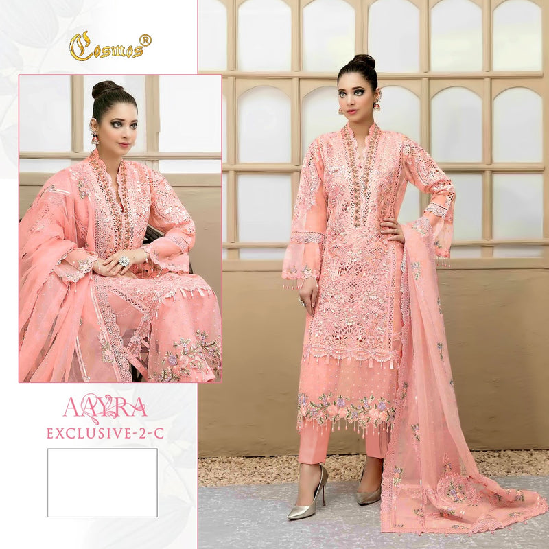 Cosmos Aayra Exclusive 2 C Butterfly Net With Heavy Embroidery Work Stylish Designer Wedding Look Salwar Kameez