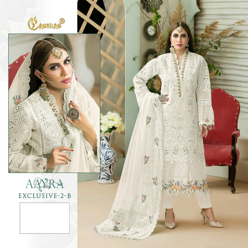 Cosmos Aayra Exclusive 2 B Butterfly Net With Heavy Embroidery Work Stylish Designer Wedding Look Salwar Kameez