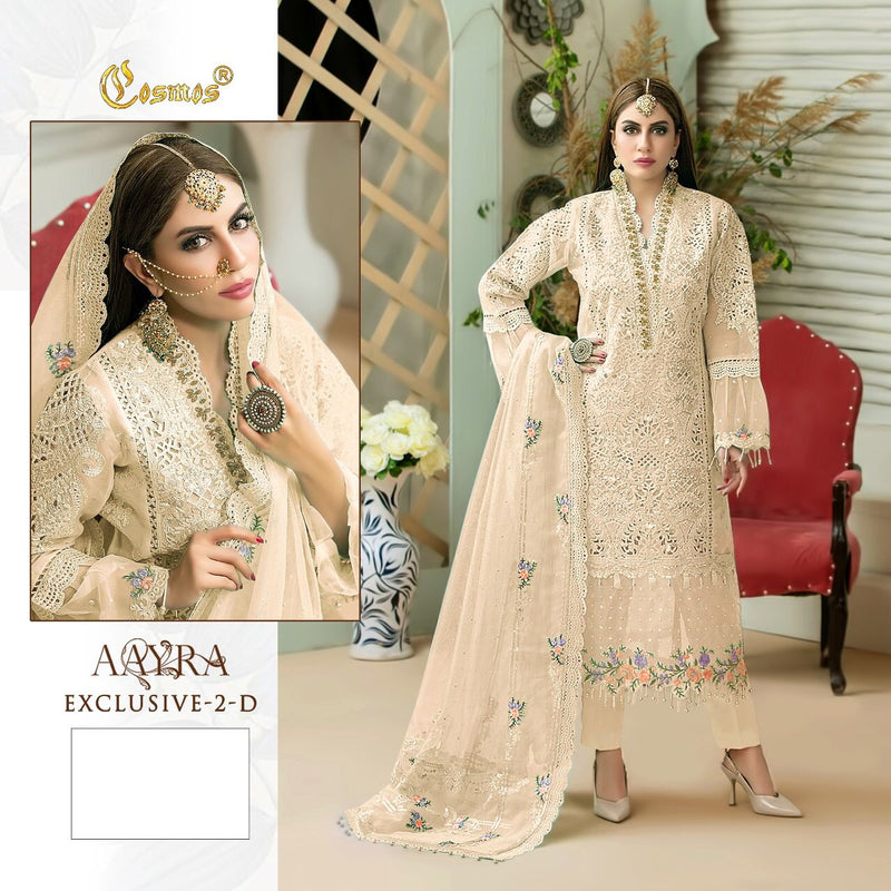 Cosmos Aayra Exclusive 2 D Butterfly Net With Heavy Embroidery Work Stylish Designer Wedding Look Salwar Kameez