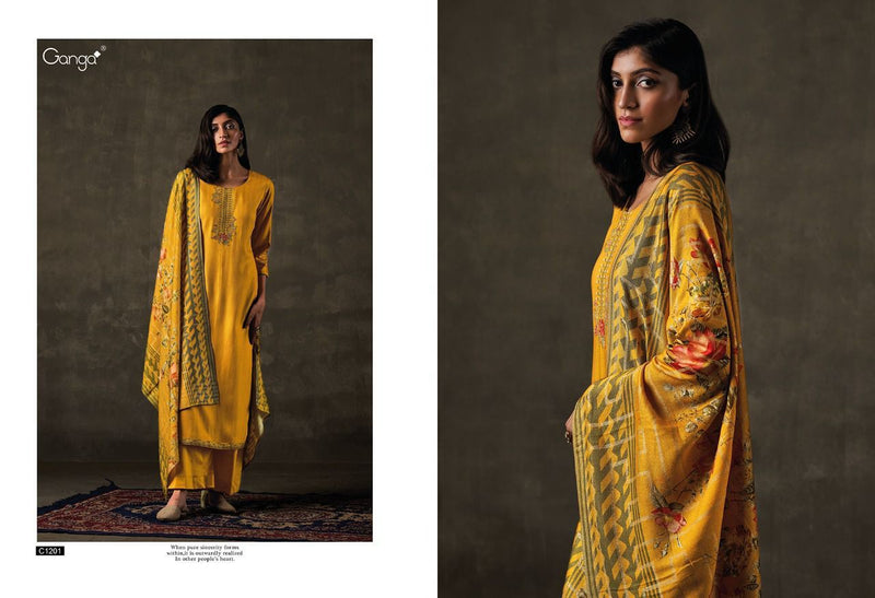 Ganga Aarzoo C 1199 To 1204 Pashmina With Beautiful Work Stylish Designer Festive Wear Salwar Suits