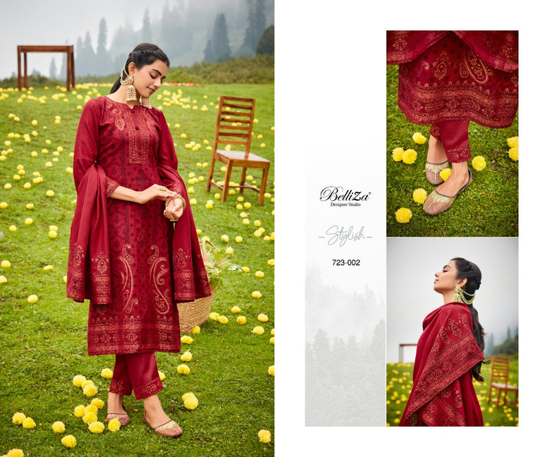 Belliza Kudrat Pashmina With Fancy Work Stylish Designer Festive Wear Attractive Look Salwar Kameez