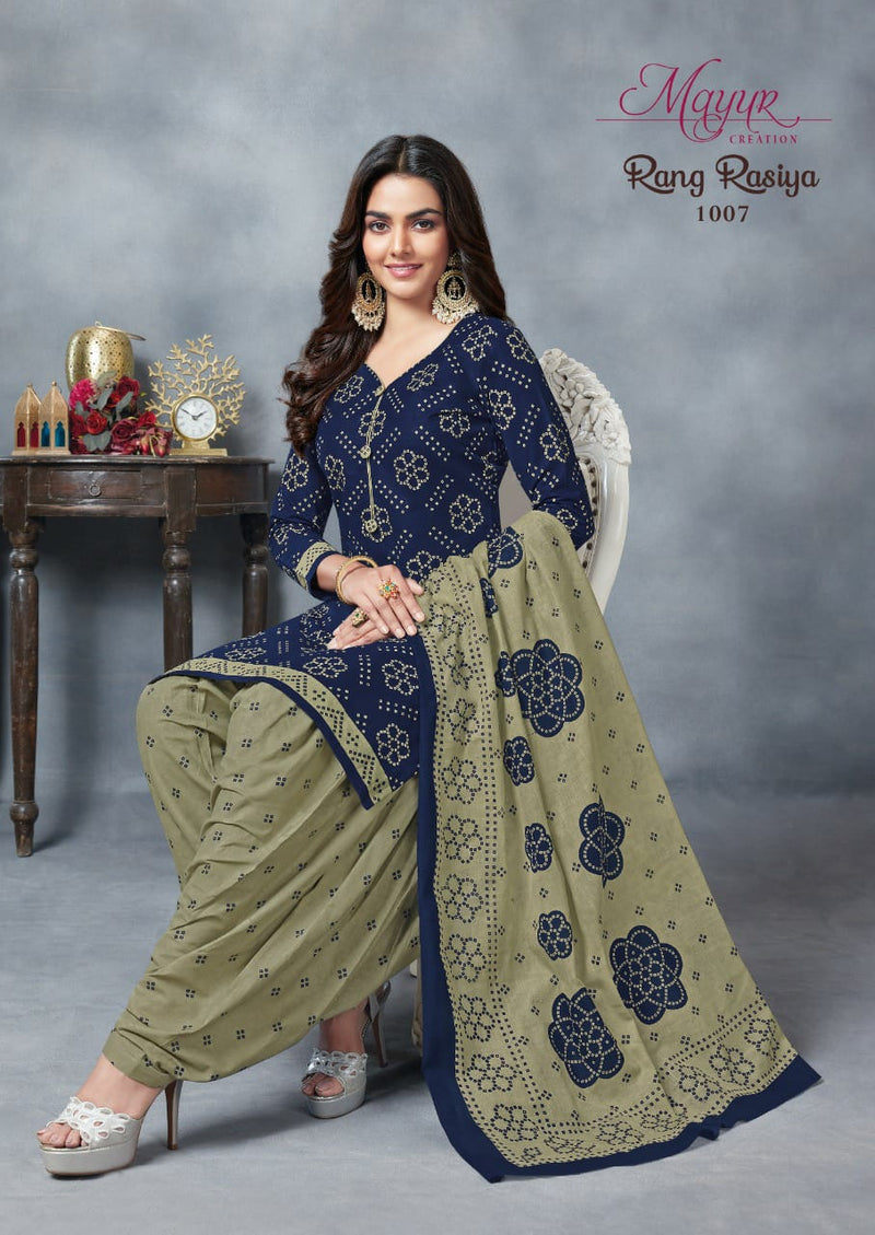 Mayur Creation Rang Rasiya Vol 1 Pure Cotton With Beautiful Work Stylish Designer Casual Look Salwar Suit