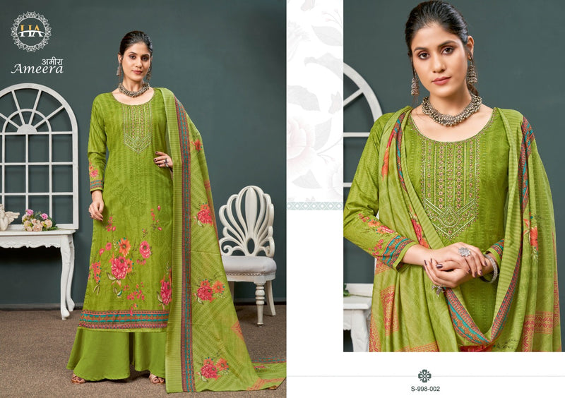 Harshit Fashion Ameera Pure Cotton With Beautiful Work Stylish Designer Festive Wear Salwar Kameez