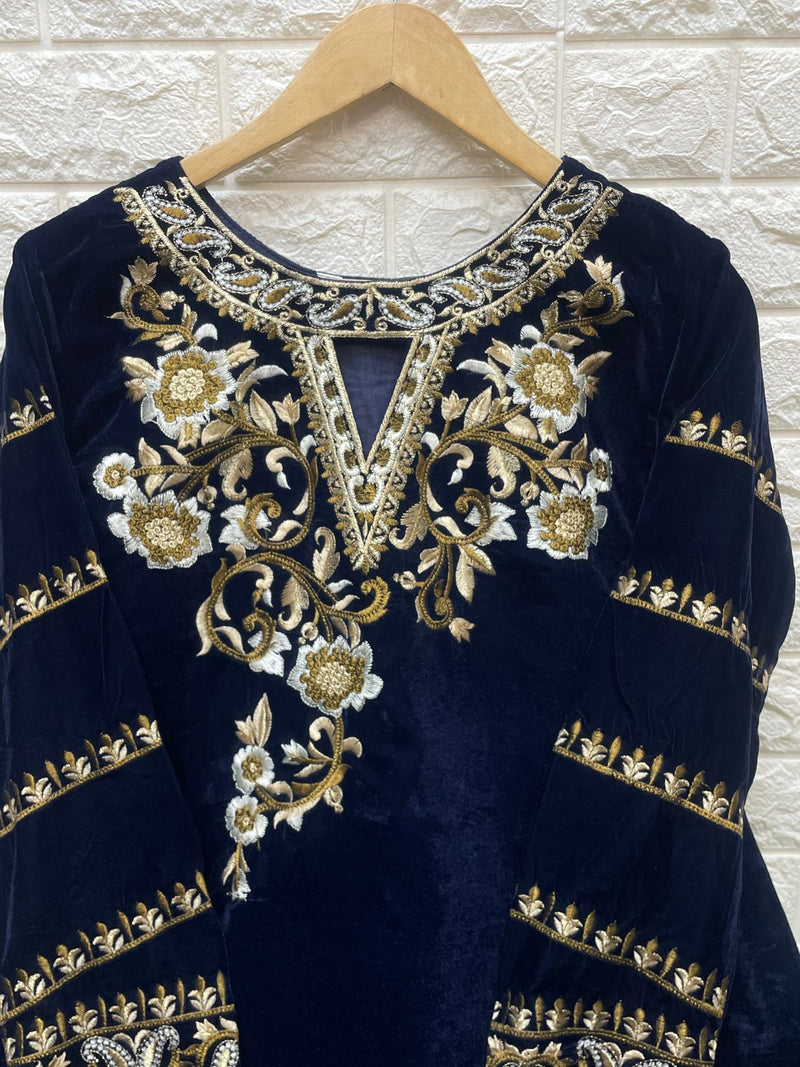 Laxuria Trendz Dno 1238 Velvet With Beautiful Embroidery Work Stylish