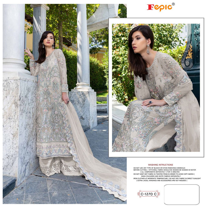 Fepic Rosemeen C 1270 C Net With Beautiful Embroidery Work Stylish Designer Wedding Wear Salwar Kameez
