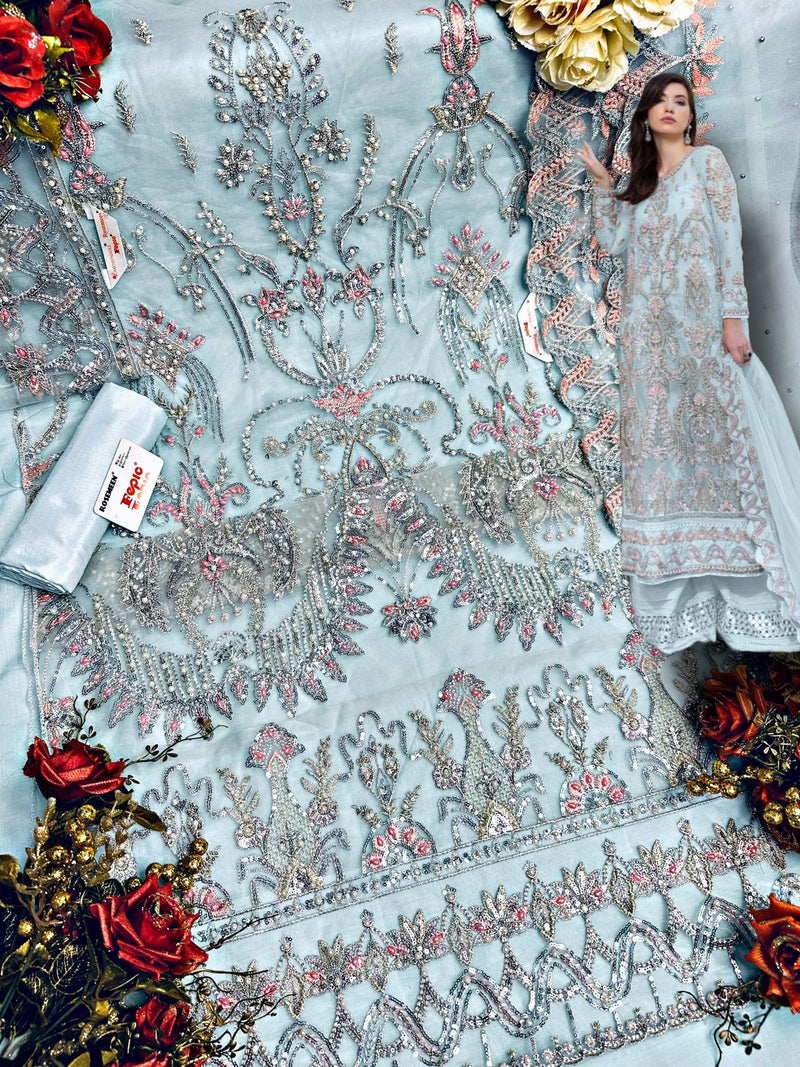 Fepic Rosemeen C 1270 A Net With Beautiful Embroidery Work Stylish Designer Wedding Wear Salwar Kameez