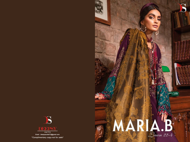 Deepsy Suit Maria B Lawn Pure Cotton With Fancy Work Stylish Designer Pakistani Salwar Kameez