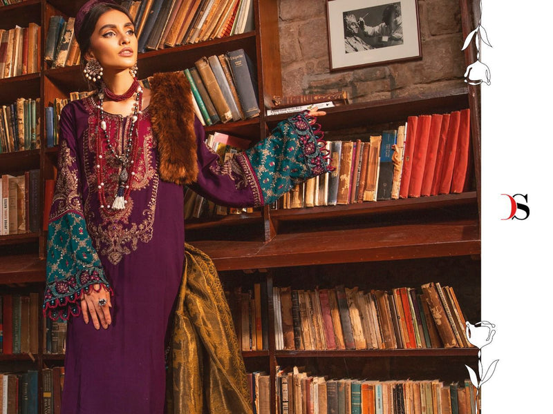 Deepsy Suit Maria B Lawn Pure Cotton With Fancy Work Stylish Designer Pakistani Salwar Kameez