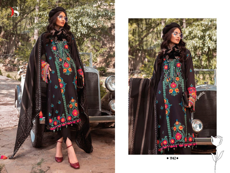 Deepsy Suit Maria B Lawn Pure Cotton With Fancy Work Stylish Designer Pakistani Salwar Kameez