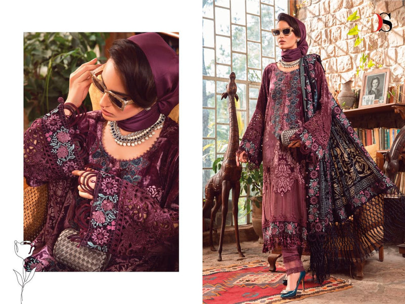 Deepsy Suit Maria B Lawn Pure Cotton With Fancy Work Stylish Designer Pakistani Salwar Kameez