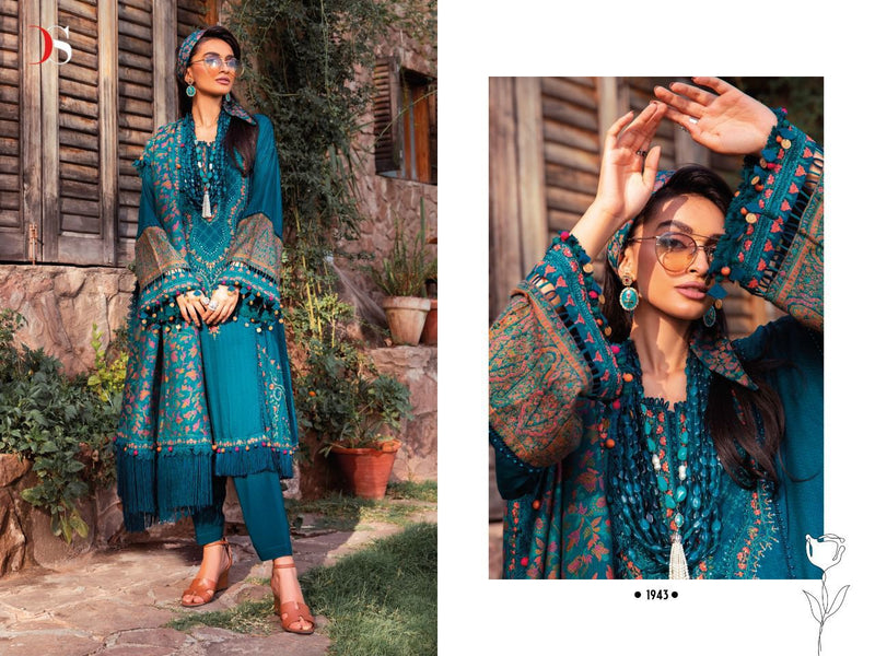 Deepsy Suit Maria B Lawn Pure Cotton With Fancy Work Stylish Designer Pakistani Salwar Kameez