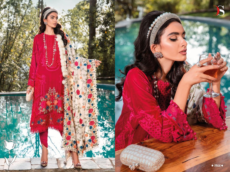 Deepsy Suit Maria B Lawn Pure Cotton With Fancy Work Stylish Designer Pakistani Salwar Kameez