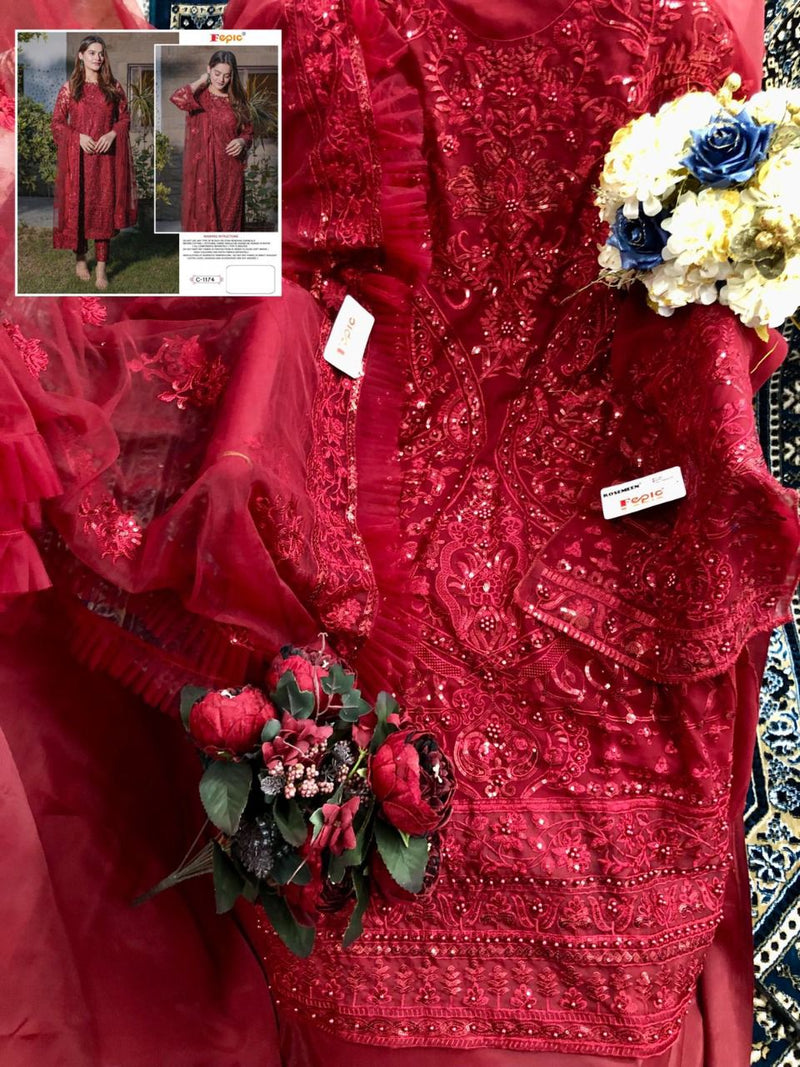 Fepic Rosemeen C 1174 A Georgette With Heavy Embroidery Work Stylish Designer Wedding Look Salwar Kameez