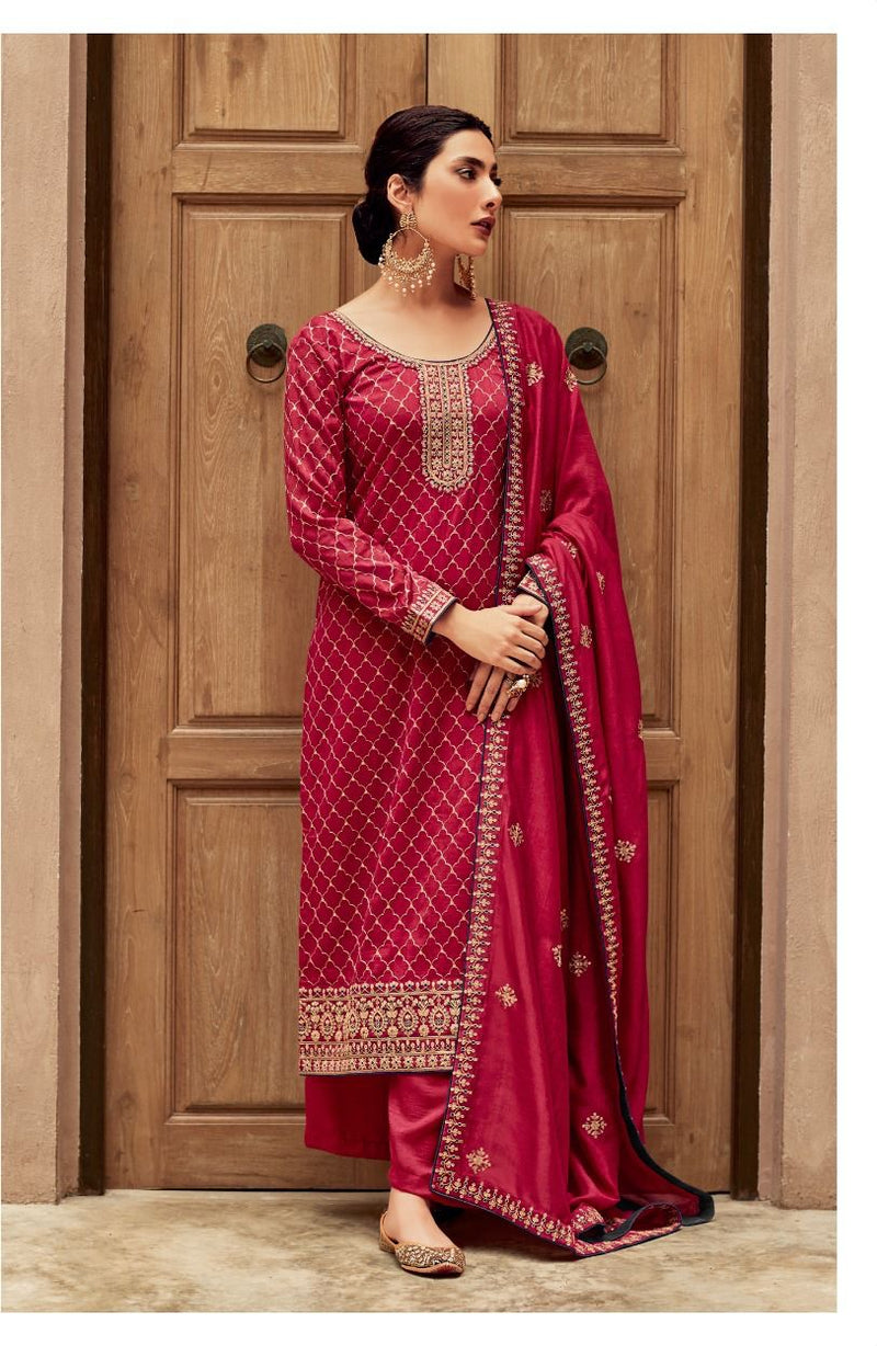 Aashirwad Nargis Silk With Beautiful Fancy Work Stylish Designer Party Wear Attractive Look Salwar Kameez