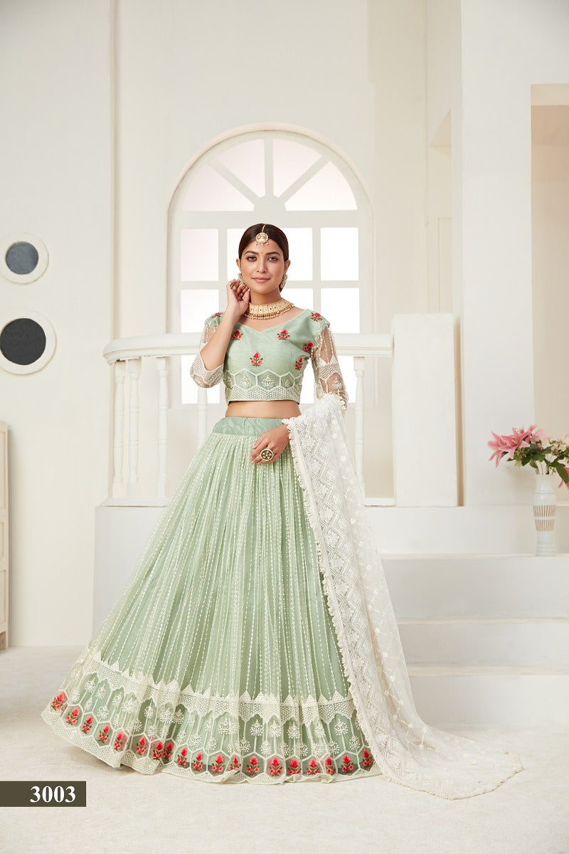 Aawiya Dno 3003 Amrita Vol 01 Silk With Beautiful Heavy Embroidery Work Stylish Designer Wedding Look Lehenga