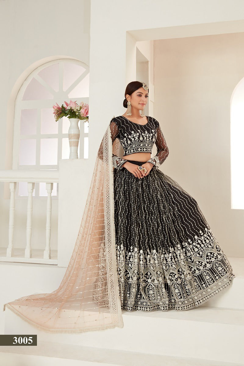Aawiya Dno 3005 Amrita Vol 01 Silk With Beautiful Heavy Embroidery Work Stylish Designer Wedding Look Lehenga