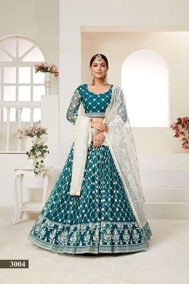 Aawiya Dno 3004 Amrita Vol 01 Silk With Beautiful Heavy Embroidery Work Stylish Designer Wedding Look Lehenga