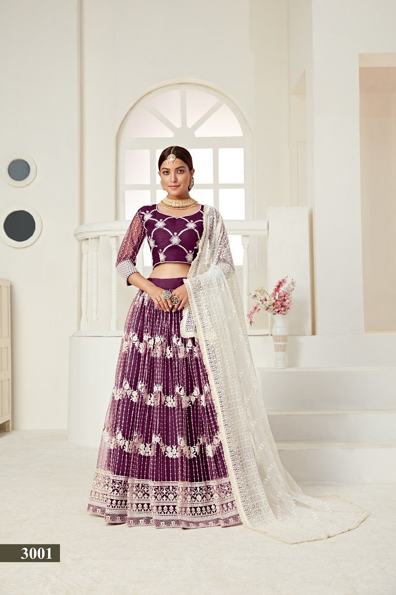 Aawiya Dno 3001 Amrita Vol 01 Silk With Beautiful Heavy Embroidery Work Stylish Designer Wedding Look Lehenga