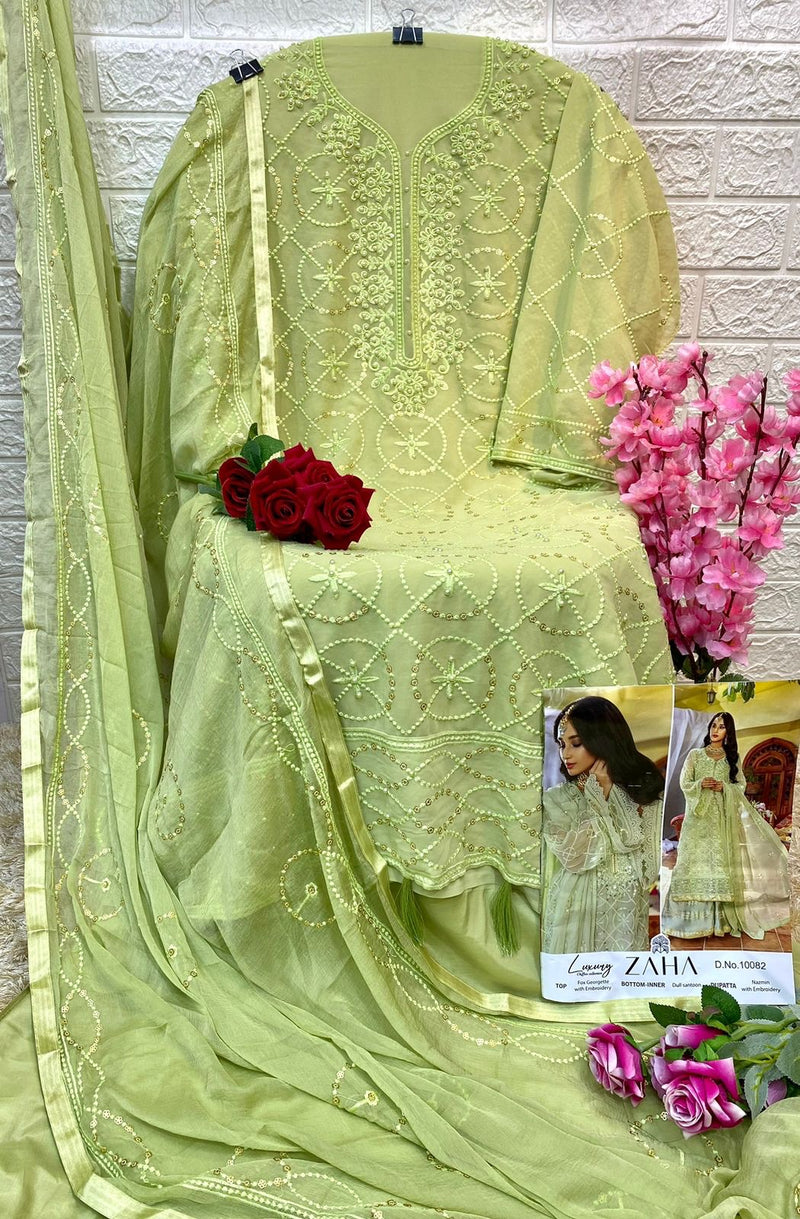 Zaha Naushad Imdad Georgette With Beautiful Heavy Embroidery Work Stylish Designer Party Wear Salwar Kameez