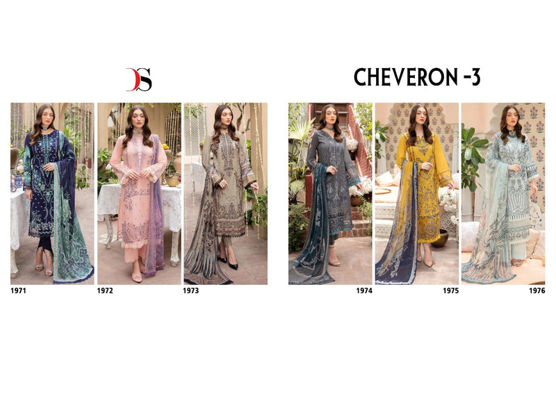 Deepsy Suit Cheveron lawn 3 Pure Cotton With Beautiful Work Stylish Designer Pakistani Salwar Kameez