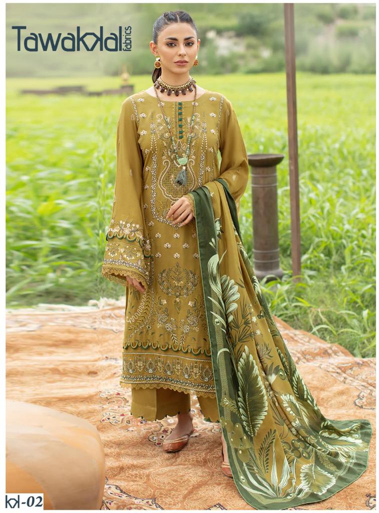Tawakkal Fabrics Mehroz Pure Cotton With Beautiful Work Stylish Designer Casual Look Salwar Kameez