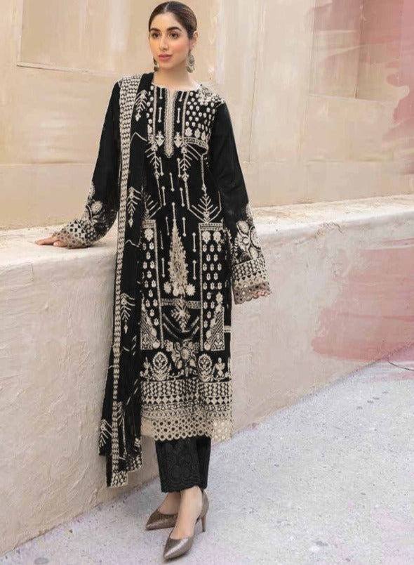 Rungrez Dno R 4 C Georgette With Heavy Embroidery Work Stylish Designer Party Wear Salwar Kamee