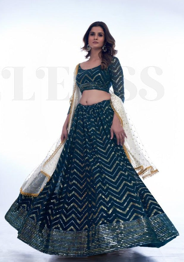 Arya Designer Mahira Vol 01 35004 Georgette With Heavy Beautiful Work Stylish Designer Wedding Look Lehenga