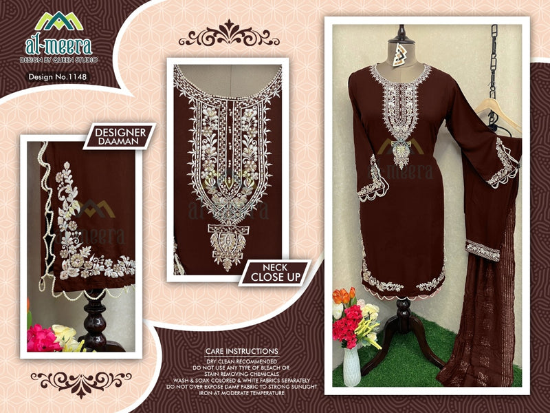 Al Meera Dno 1148 Rayon With Heavy Embroidery Work Stylish Designer Party Wear Pret Kurti