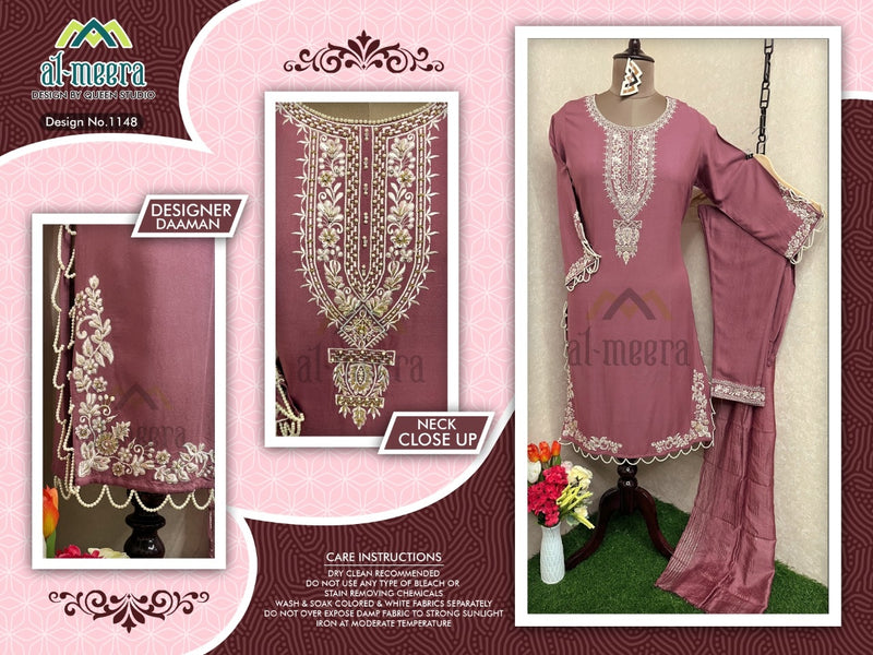 Al Meera Dno 1148 Rayon With Heavy Embroidery Work Stylish Designer Party Wear Pret Kurti