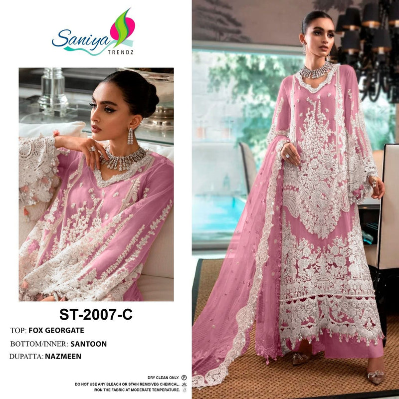 Saniya Trendz Dno St 2007 Georgette With Beautiful Work Stylish Designer Wedding Wear Salwar Kameez