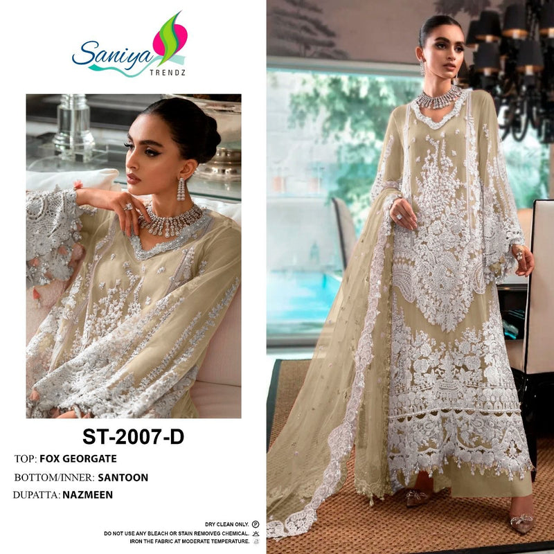 Saniya Trendz Dno St 2007 Georgette With Beautiful Work Stylish Designer Wedding Wear Salwar Kameez