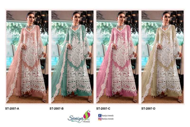 Saniya Trendz Dno St 2007 Georgette With Beautiful Work Stylish Designer Wedding Wear Salwar Kameez
