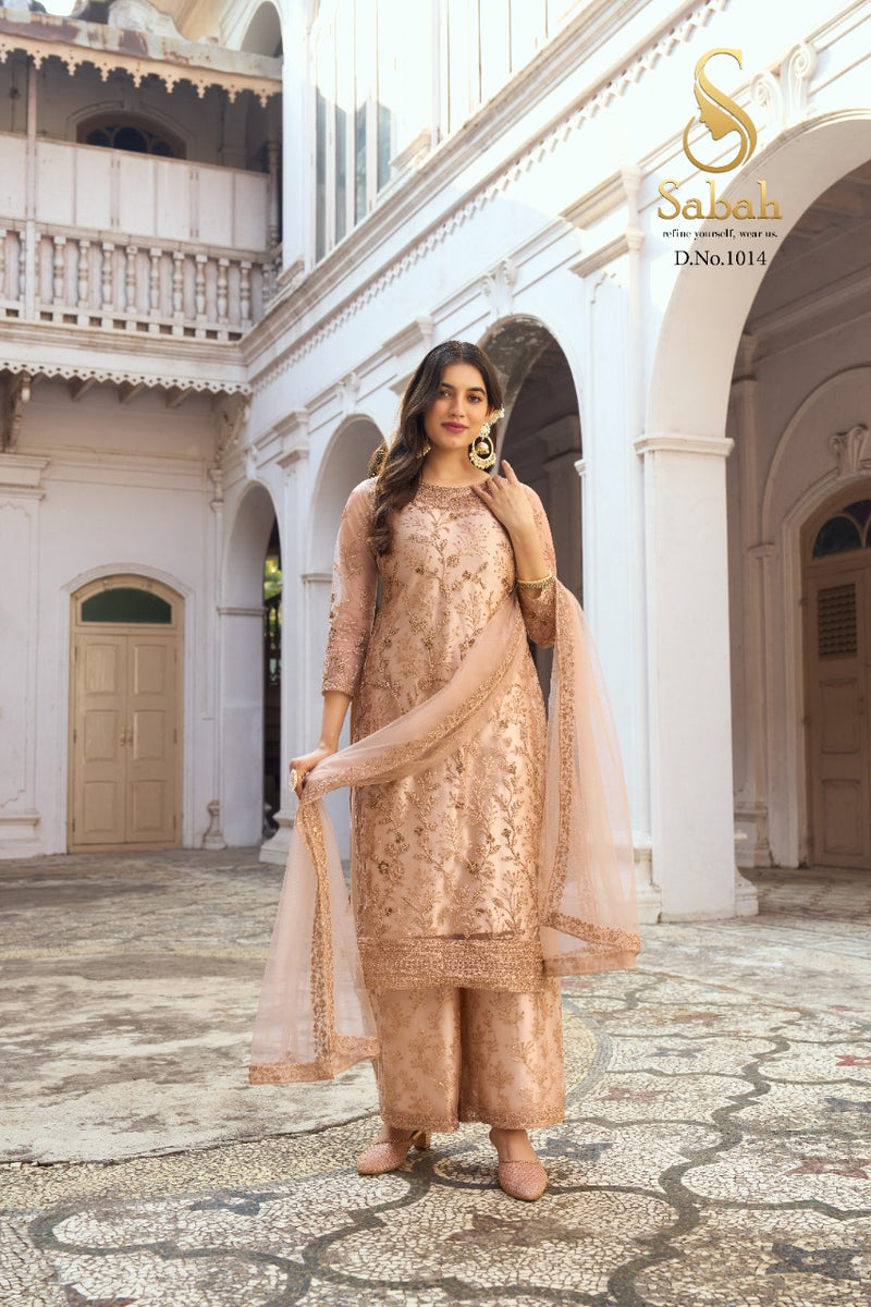 Sabah Dno 1014 Butterfly Net With Heavy Embroidery Work Stylish Designer Party Wear Salwar Kameez