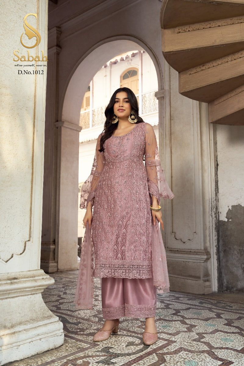 Sabah Dno 1012 Butterfly Net With Heavy Embroidery Work Stylish Designer Party Wear Salwar Kameez