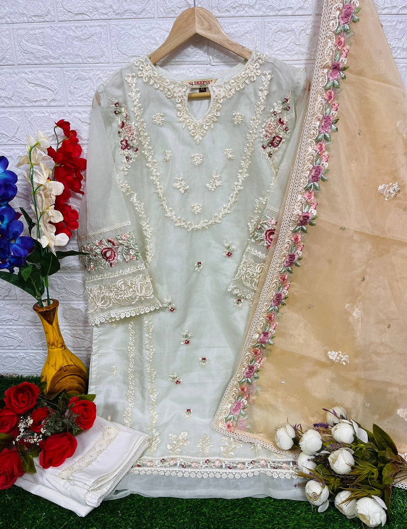 Deepsy Suit Dno 296 Organza With Beautiful Work Stylish Designer Party Wear Fancy Pret Kurti