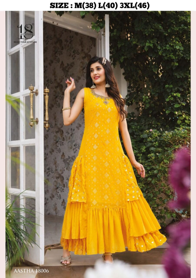 18 Attitude Aastha Vol 18 Viscose With Beautiful Work Stylish Designer Attractive Look Fancy Kurti