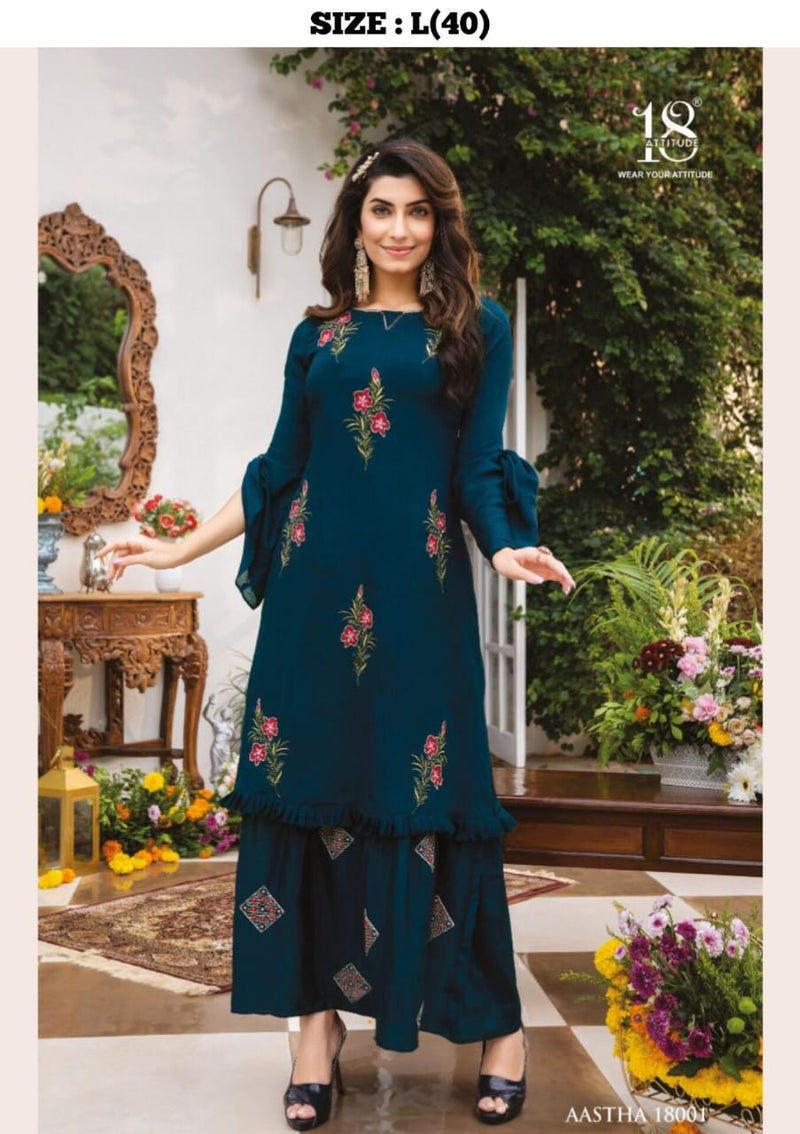 18 Attitude Aastha Vol 18 Viscose With Beautiful Work Stylish Designer Attractive Look Fancy Kurti