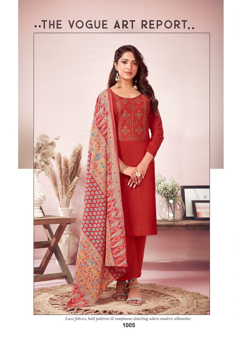 Yashika Rewaa Pure Cotton With Beautiful Work Stylish Designer Festive Wear Salwar Kameez