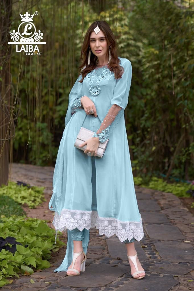 Laiba Am Vol 157 Georgette With Beautiful Work Stylish Designer Festive Wear Fancy Kurti
