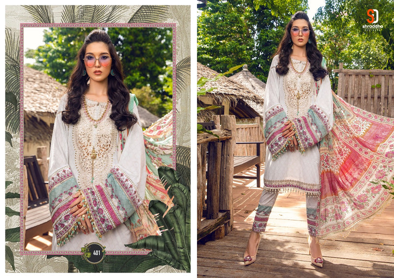 Sharaddha Designs Mprint Vol 12 Pure Cotton With Heavy Embroidery Work Stylish Designer Pakistani Salwar Kameez