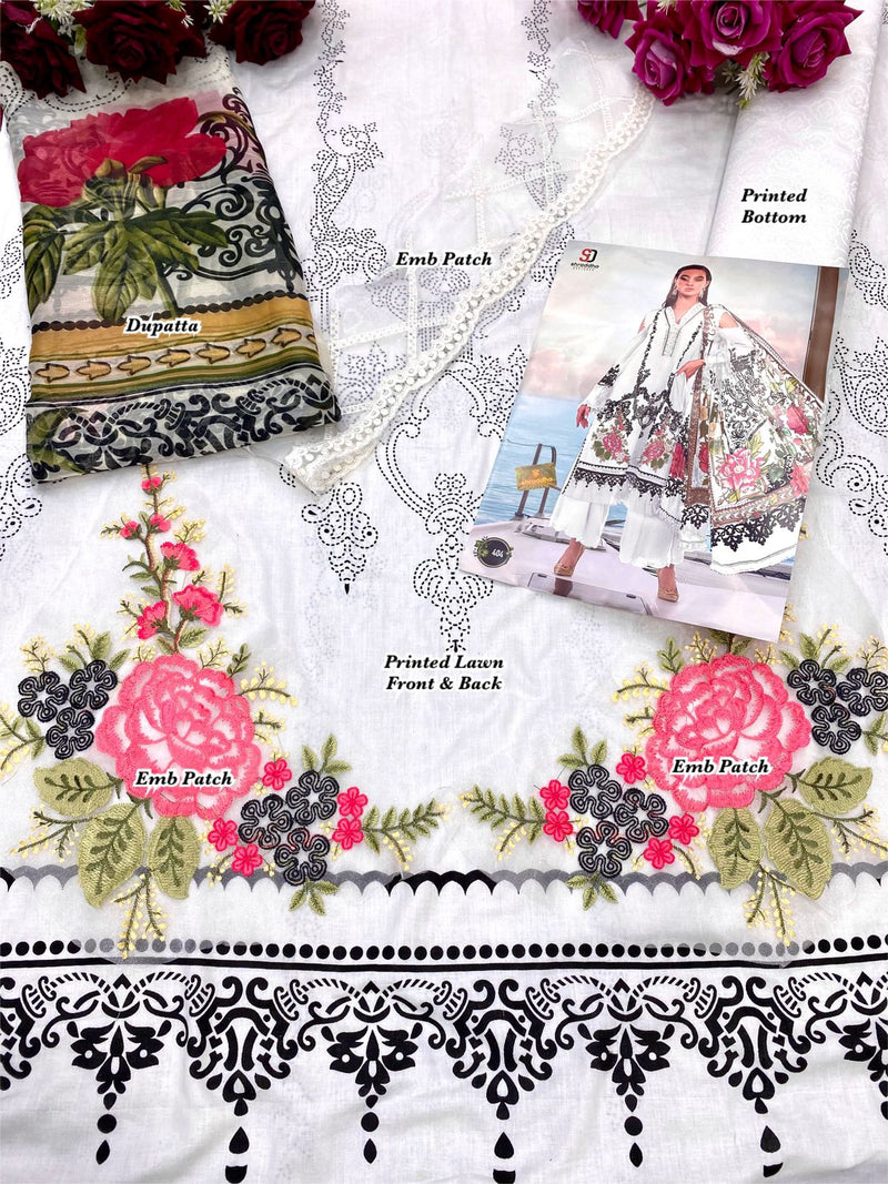 Sharaddha Designs Mprint Vol 12 Pure Cotton With Heavy Embroidery Work Stylish Designer Pakistani Salwar Kameez