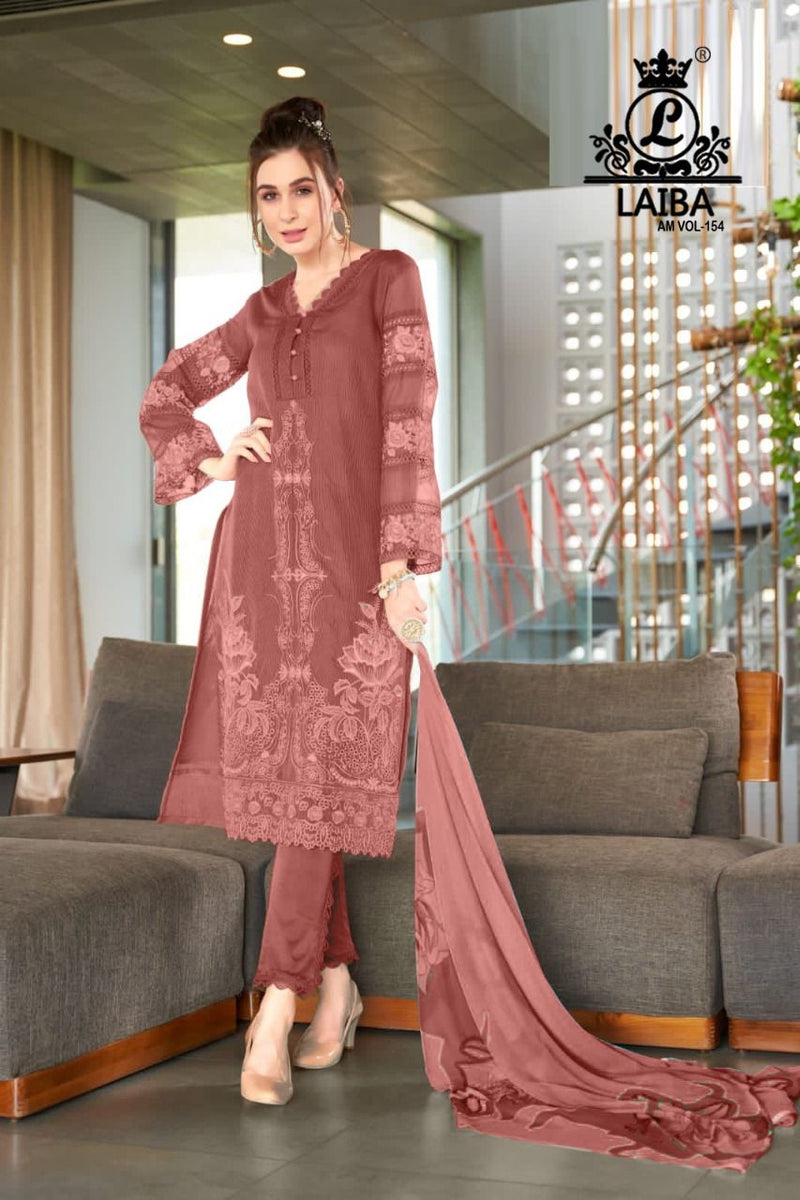 Laiba Am Vol 154 Georgette With Heavy Embroidery Work Stylish Designer Party Wear Fancy Kurti