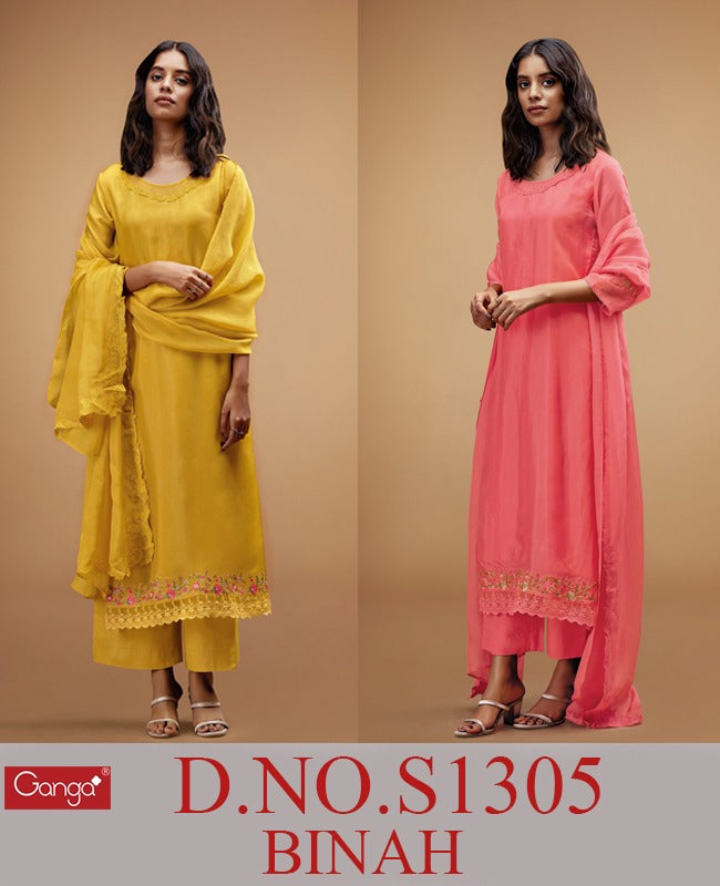 Ganga Dno 1305 Silk With Beautiful Work Stylish Designer Attractive Look Fancy Salwar Kameez