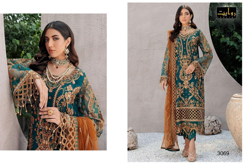 Rawayat Damask Net With Heavy Embroidery Work Stylish Designer Party Wear Salwar Kameez