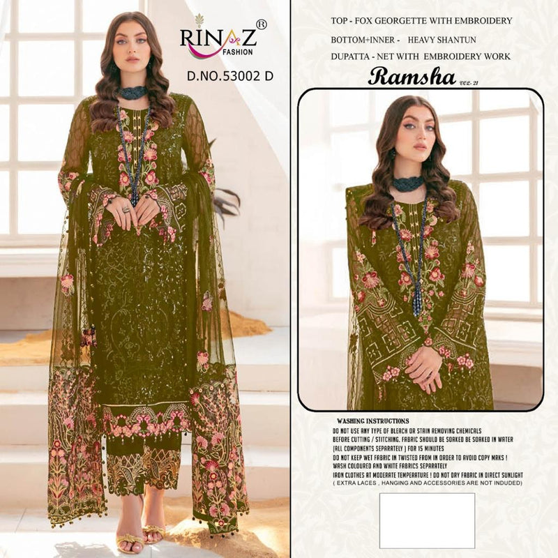 Rinaz Fashion Dno 53002 Georgette With Heavy Embroidery Work Stylish Designer Party Wear Salwar Kameez