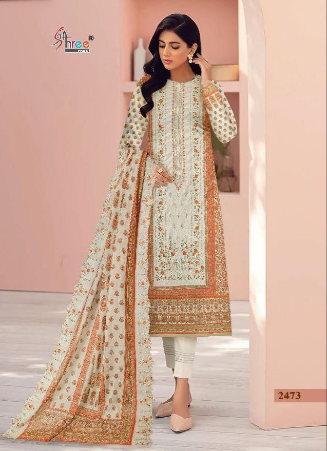 Shree Fabs Dno 2469 To 2471 Pure Cotton With Beautiful Work Stylish Designer Pakistani Salwar Kameez