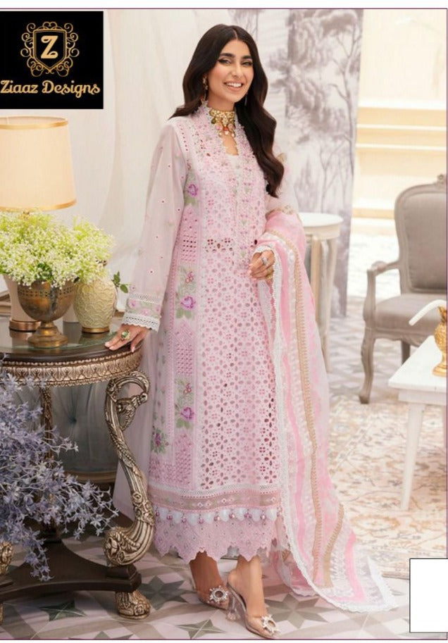 Ziaaz Designs Shehnaz Vol 11 Pure Cotton With Beautiful Work Stylish Designer Pakistani Salwar Kameez